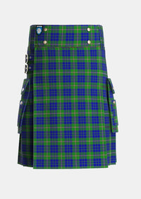 Utility_Nowell_Noel_Tartan_4108_kilt_front_image_with_pleated_design_and_adjustable_buckles_for_men