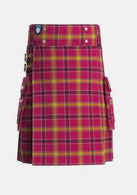 Utility_OMeehan_Tartan_5902_kilt_front_image_with_pleated_design_and_adjustable_buckles_for_men