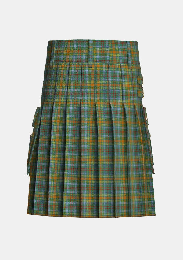 Utility_O_Brien_Tartan_kilt_back_image_with_pleated_design_and_adjustable_buckles_for_men