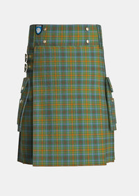 Utility_O_Brien_Tartan_kilt_front_image_with_pleated_design_and_adjustable_buckles_for_men