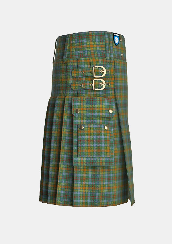 Utility_O_Brien_Tartan_kilt_right_image_with_pleated_design_and_adjustable_buckles_for_men