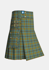 Utility_O_Brien_Tartan_kilt_side_image_with_pleated_design_and_adjustable_buckles_for_men