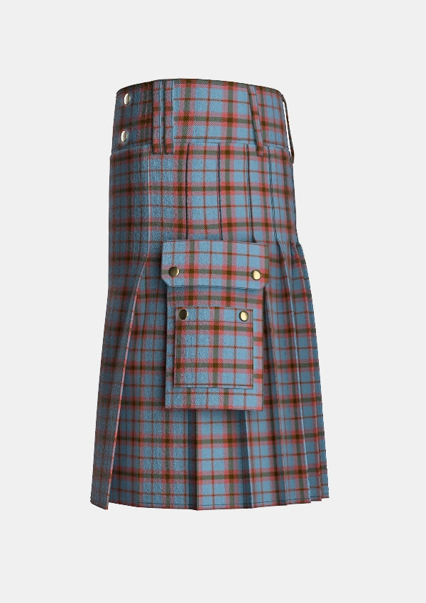 Utility_O_Connor_Dress_Tartan_6398_kilt_left_image_with_pleated_design_and_adjustable_buckles_for_men