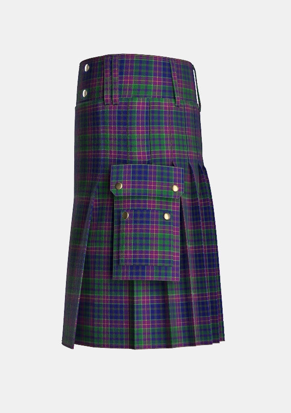 Utility_O_Connor_Hugh_Tartan_11339_kilt_left_image_with_pleated_design_and_adjustable_buckles_for_men