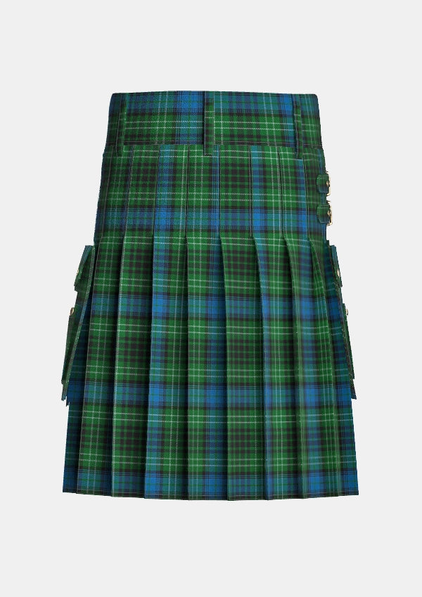Utility_O_Connor_Tartan_2217_kilt_back_image_with_pleated_design_and_adjustable_buckles_for_men