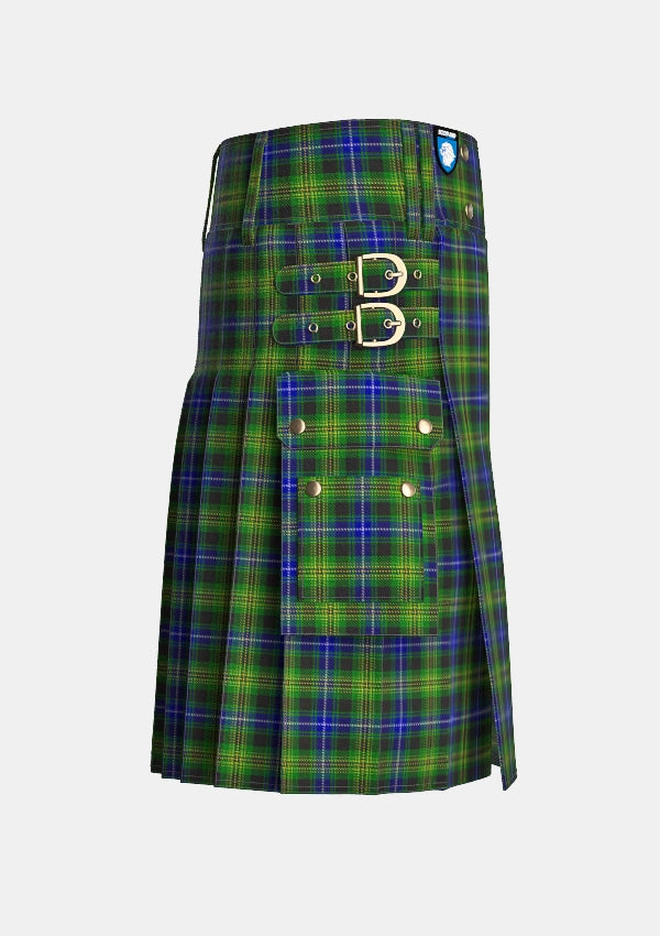 Utility_O_Doherty_Tartan_10566_kilt_right_image_with_pleated_design_and_adjustable_buckles_for_men