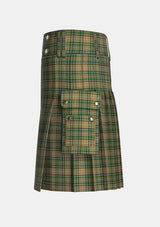 Utility_O_Farrell_Tartan_1875_kilt_left_image_with_pleated_design_and_adjustable_buckles_for_men