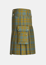 Utility_O_Monaghan_Tartan_6266_kilt_left_image_with_pleated_design_and_adjustable_buckles_for_men