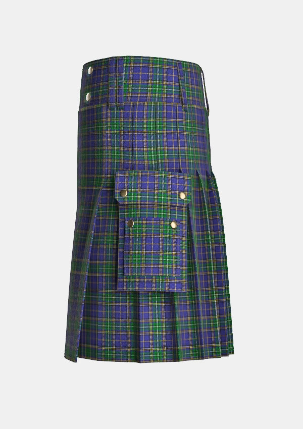 Utility_O_Sheehan_Tartan_7115_kilt_left_image_with_pleated_design_and_adjustable_buckles_for_men