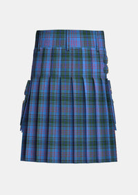 Utility_O_donnell_tartan_kilt_back_image_with_pleated_design_and_adjustable_buckles_for_men