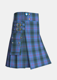 Utility_O_donnell_tartan_kilt_side_image_with_pleated_design_and_adjustable_buckles_for_men
