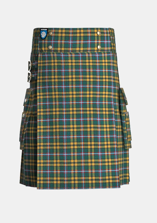 Utility_O_neill_tartan_2663_kilt_front_image_with_pleated_design_and_adjustable_buckles_for_men