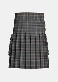 Utility_Oban_Mist_Tartan_11010_kilt_back_image_with_pleated_design_and_adjustable_buckles_for_men