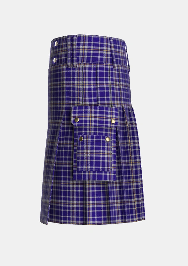 Utility_Ochterlonie_Tartan_2677_kilt_left_image_with_pleated_design_and_adjustable_buckles_for_men