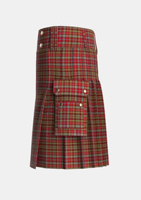 Utility_Ogilvie_2_Tartan_234_kilt_left_image_with_pleated_design_and_adjustable_buckles_for_men