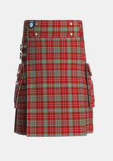 Utility_Ogilvie_3_Tartan_467_kilt_front_image_with_pleated_design_and_adjustable_buckles_for_men