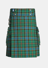 Utility_Ogilvie_Hunting_Ancient_Tartan_kilt_front_image_with_pleated_design_and_adjustable_buckles_for_men