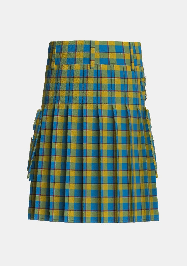 Utility_Oliver_Dress_Pink_Tartan_1259_kilt_back_image_with_pleated_design_and_adjustable_buckles_for_men