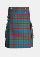 Utility_Orkney_tartan_2681_kilt_front_image_with_pleated_design_and_adjustable_buckles_for_men
