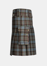 Utility_Outlander_tartan_11113_kilt_left_image_with_pleated_design_and_adjustable_buckles_for_men