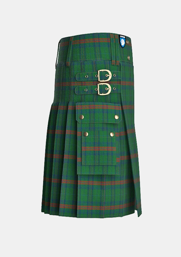 Utility_Owen_Of_Wales_Tartan_5750_kilt_right_image_with_pleated_design_and_adjustable_buckles_for_men