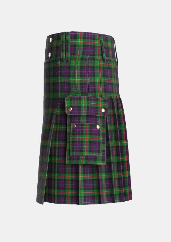 Utility_Paget_Personal_Tartan_2072_kilt_left_image_with_pleated_design_and_adjustable_buckles_for_men