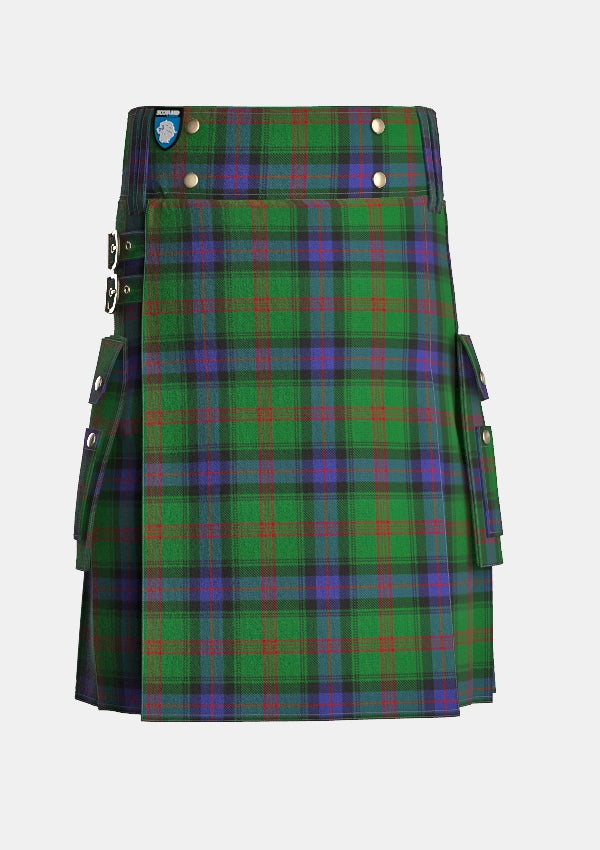 Utility_Park_Tartan_2387_kilt_front_image_with_pleated_design_and_adjustable_buckles_for_men