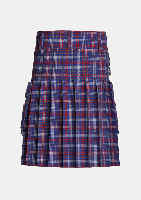 Utility_Parker_Tartan_6445_kilt_back_image_with_pleated_design_and_adjustable_buckles_for_men