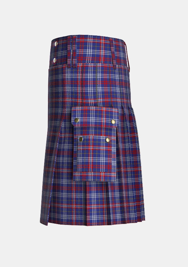 Utility_Parker_Tartan_6445_kilt_left_image_with_pleated_design_and_adjustable_buckles_for_men