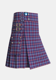 Utility_Parker_USA_Tartan_6445_kilt_side_image_with_pleated_design_and_adjustable_buckles_for_men