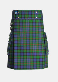 Utility_Paterson_tartan_4174_kilt_front_image_with_pleated_design_and_adjustable_buckles_for_men