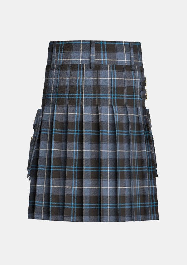 Utility_Patriot_Ancient_tartan_7343_kilt_back_image_with_pleated_design_and_adjustable_buckles_for_men
