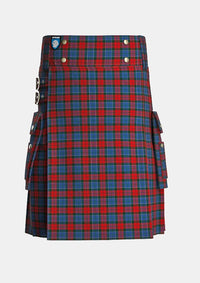Utility_Patterson_John_tartan_2191_kilt_front_image_with_pleated_design_and_adjustable_buckles_for_men