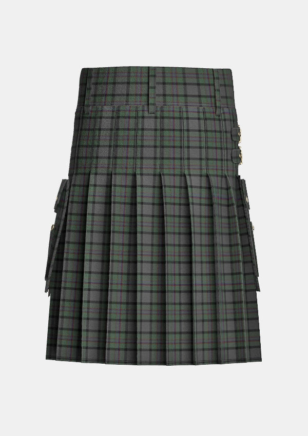 Utility_Patterson_Robert_Family_Tartan_14997_kilt_back_image_with_pleated_design_and_adjustable_buckles_for_men