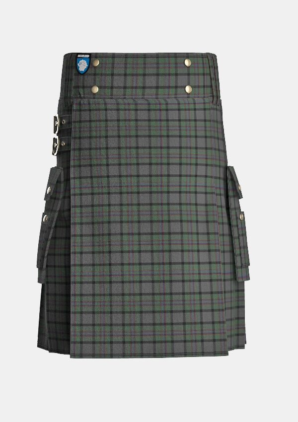 Utility_Patterson_Robert_Family_Tartan_14997_kilt_front_image_with_pleated_design_and_adjustable_buckles_for_men
