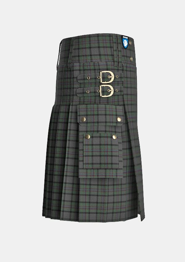 Utility_Patterson_Robert_Family_Tartan_14997_kilt_right_image_with_pleated_design_and_adjustable_buckles_for_men