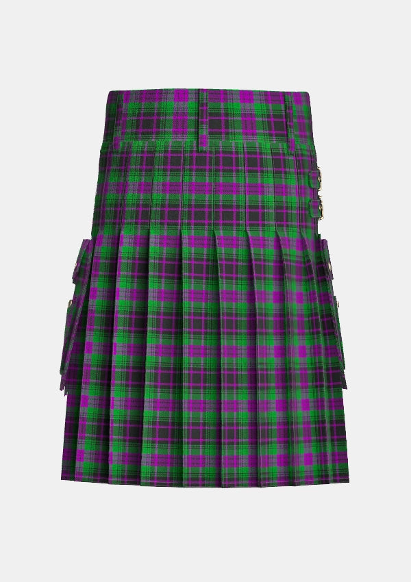 Utility_Paxton_Tartan_6691_kilt_back_image_with_pleated_design_and_adjustable_buckles_for_men