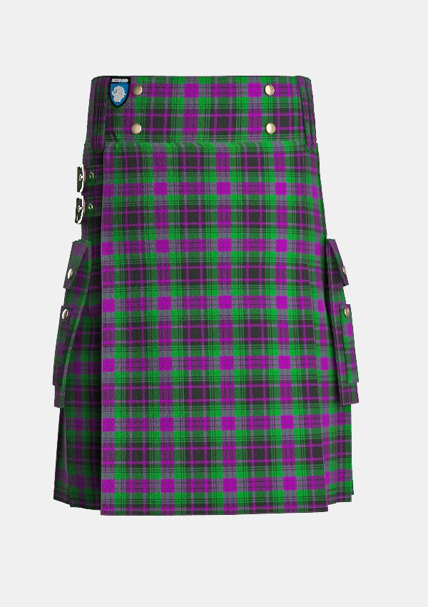 Utility_Paxton_Tartan_6691_kilt_front_image_with_pleated_design_and_adjustable_buckles_for_men