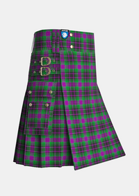 Utility_Paxton_Tartan_6691_kilt_side_image_with_pleated_design_and_adjustable_buckles_for_men
