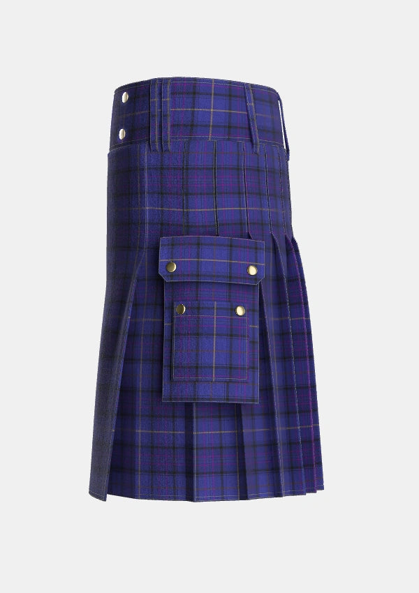 Utility_Payne_Tartan_2554_kilt_left_image_with_pleated_design_and_adjustable_buckles_for_men