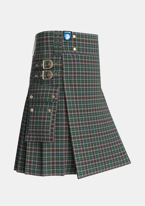 Utility_Penman_2_Tartan_167_kilt_side_image_with_pleated_design_and_adjustable_buckles_for_men