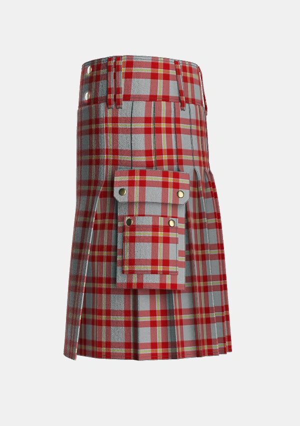 Utility_Perry_Arisaid_Personal_Tartan_1304_kilt_left_image_with_pleated_design_and_adjustable_buckles_for_men