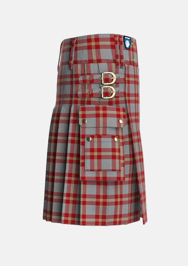 Utility_Perry_Arisaid_Personal_Tartan_1304_kilt_right_image_with_pleated_design_and_adjustable_buckles_for_men