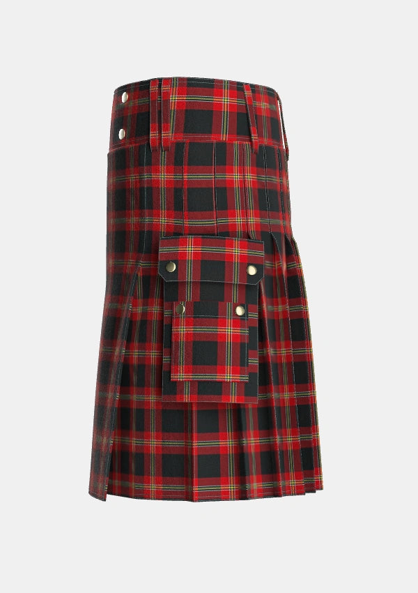 Utility_Perry_Pirrie_Personal_Tartan_1212_kilt_left_image_with_pleated_design_and_adjustable_buckles_for_men