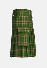 Utility_Pettigrew_J_Family_Tartan_14421_kilt_left_image_with_pleated_design_and_adjustable_buckles_for_men