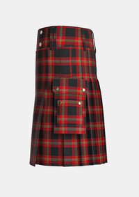 Utility_Pirrie_Tartan_1212_kilt_left_image_with_pleated_design_and_adjustable_buckles_for_men