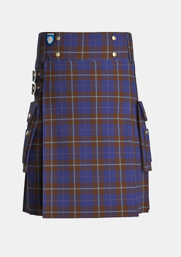 Utility_Potts_Tartan_4538_kilt_front_image_with_pleated_design_and_adjustable_buckles_for_men
