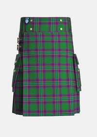 Utility_Powell_Tartan_11787_kilt_front_image_with_pleated_design_and_adjustable_buckles_for_men