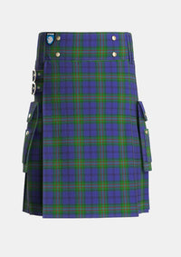 Utility_Prestoungrange_Personal_Tartan_2518_kilt_front_image_with_pleated_design_and_adjustable_buckles_for_men