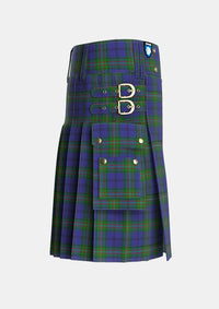 Utility_Prestoungrange_Personal_Tartan_2518_kilt_right_image_with_pleated_design_and_adjustable_buckles_for_men